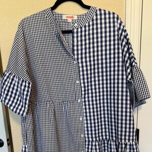 Navy & White Gingham Dress